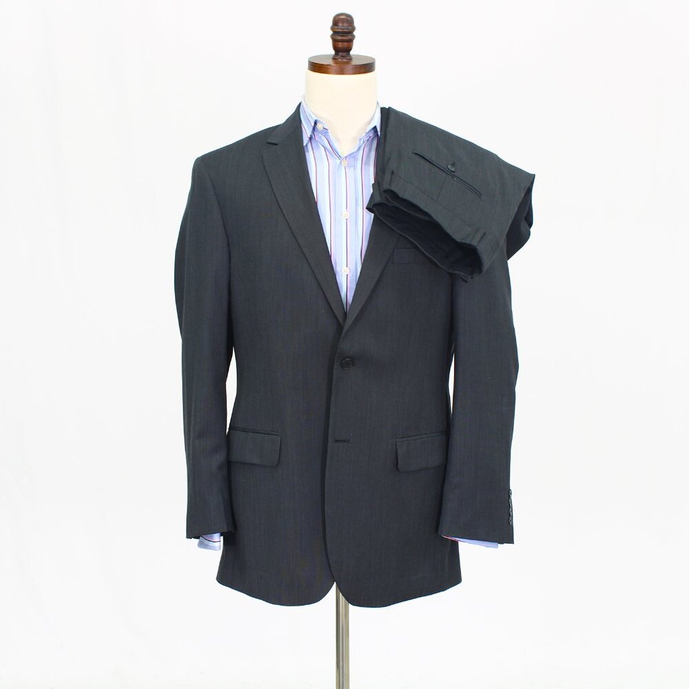 Jos. A. Bank 42L 36x31 Gray Full Suit 2-Button Solid R574